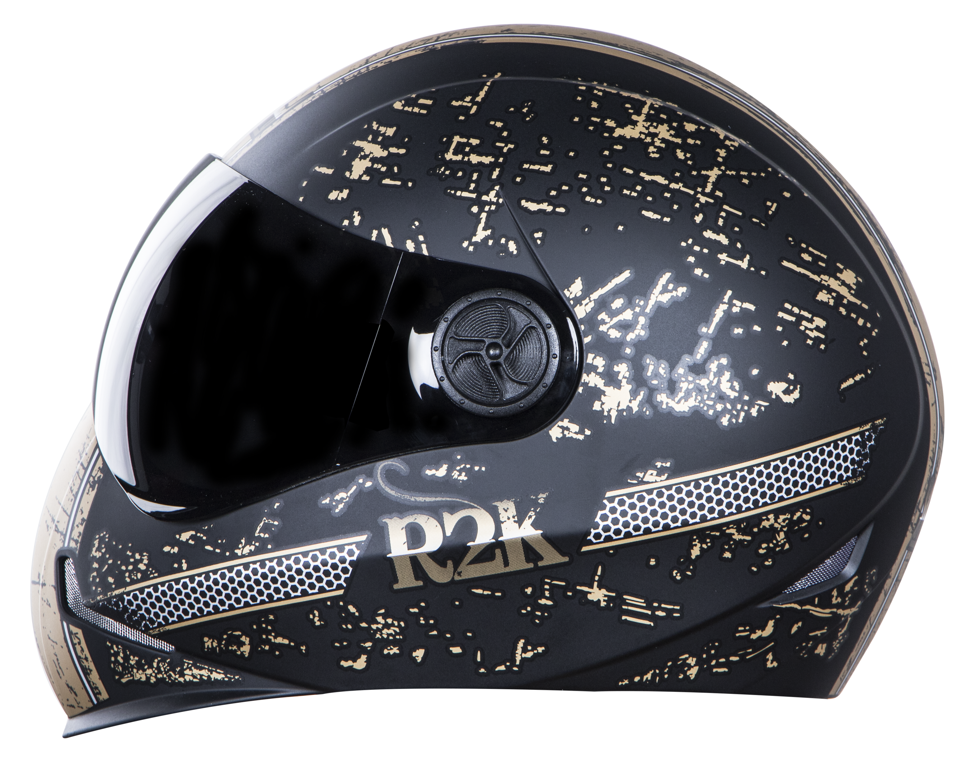 SBH-1 Adonis R2K Mat Black With Gold( Fitted With Clear Visor Extra Smoke Visor Free)